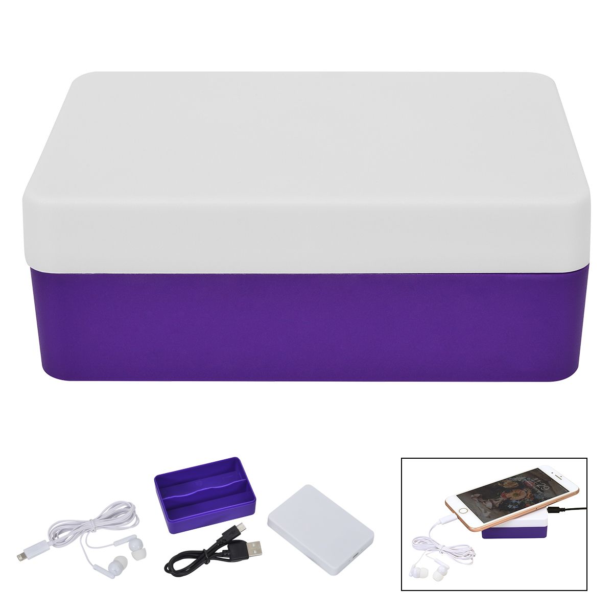 3-in-1 Stowaway Wireless Charging Kit with Earbuds