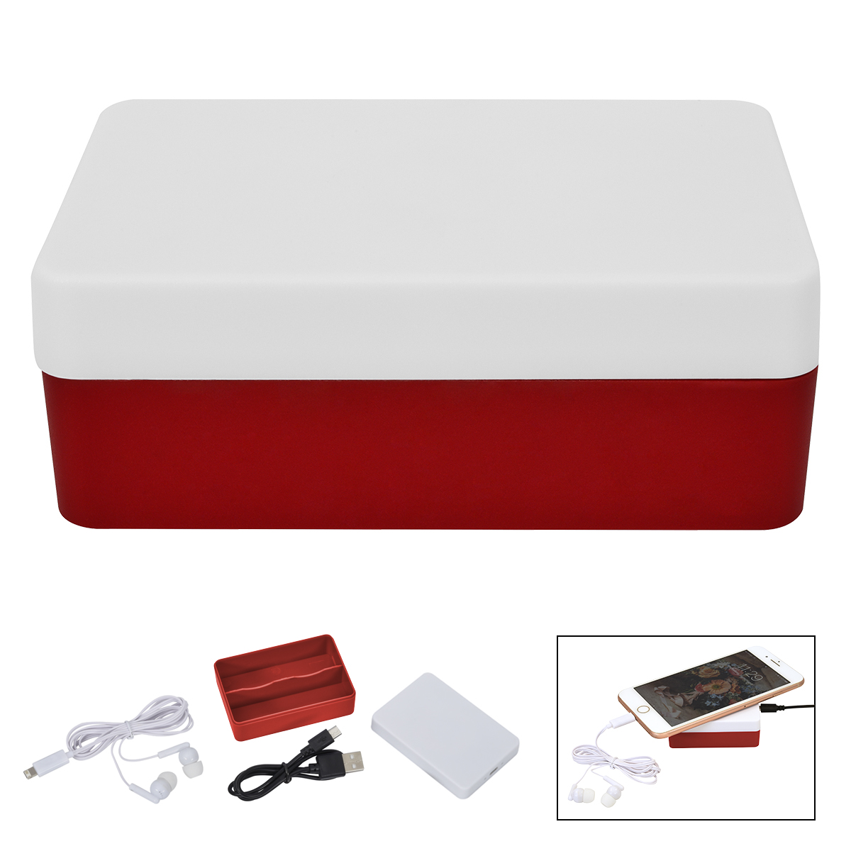 3-in-1 Stowaway Wireless Charging Kit with Earbuds