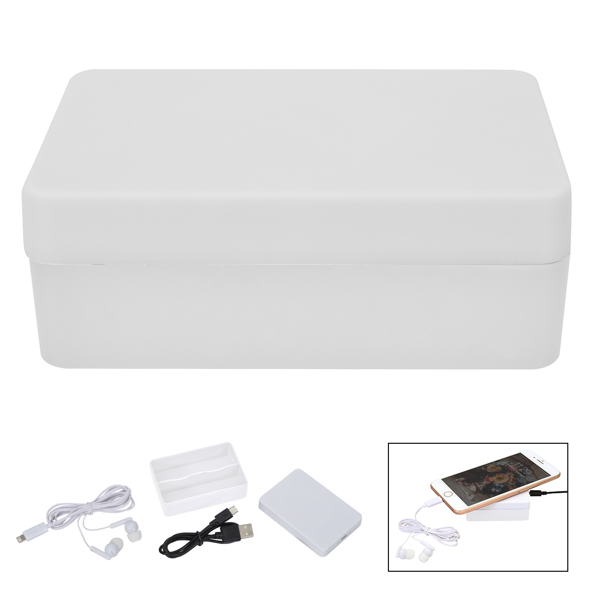 3-in-1 Stowaway Wireless Charging Kit with Earbuds