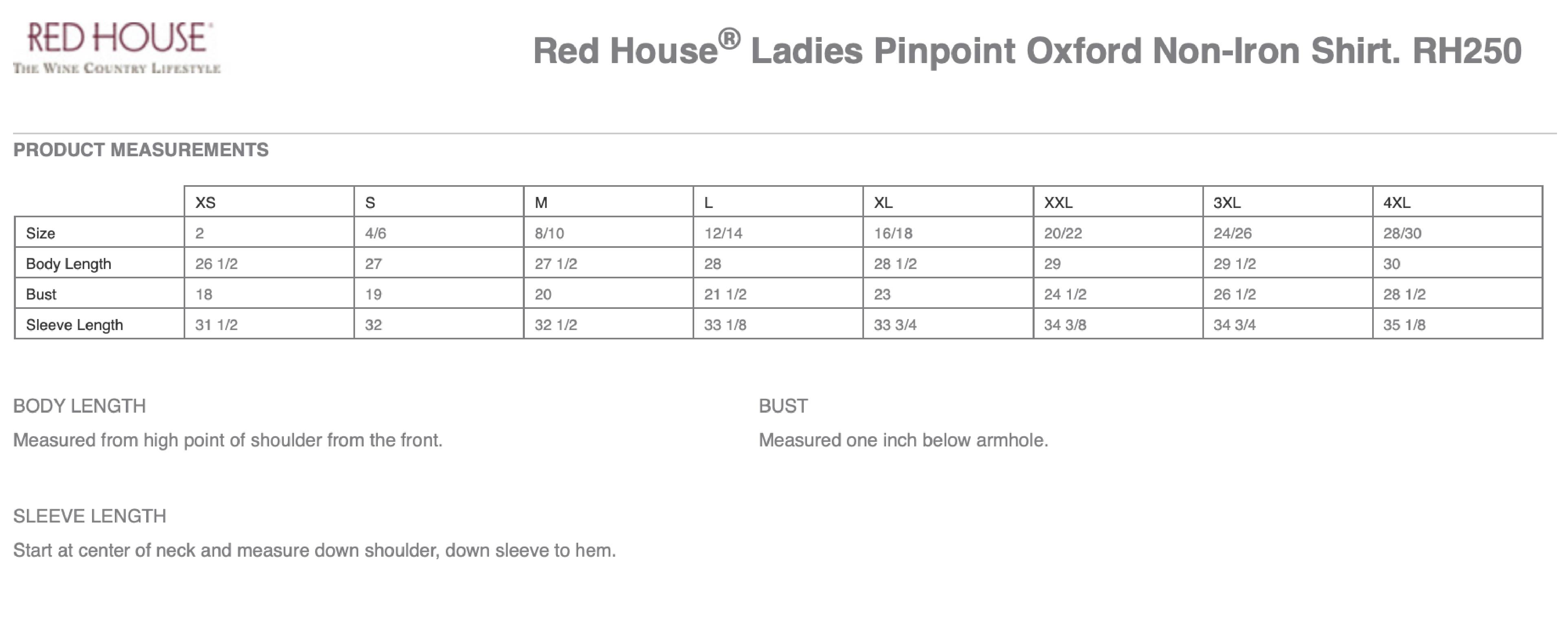 Red House® - Ladies Non-Iron Pinpoint Oxford Shirt