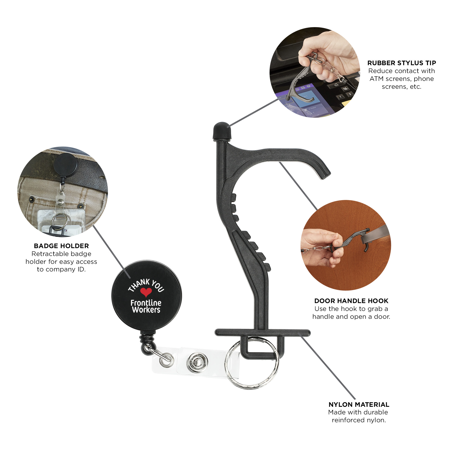 No Contact Keychain - Nylon