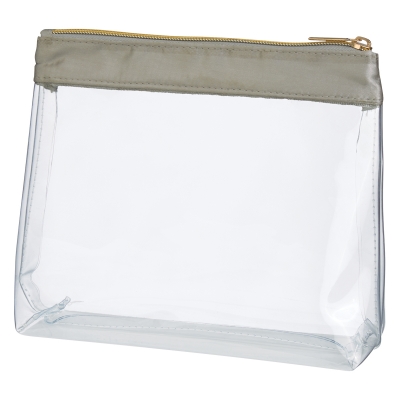 Sadie Satin Clear Cosmetic Bag