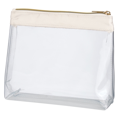 Sadie Satin Clear Cosmetic Bag