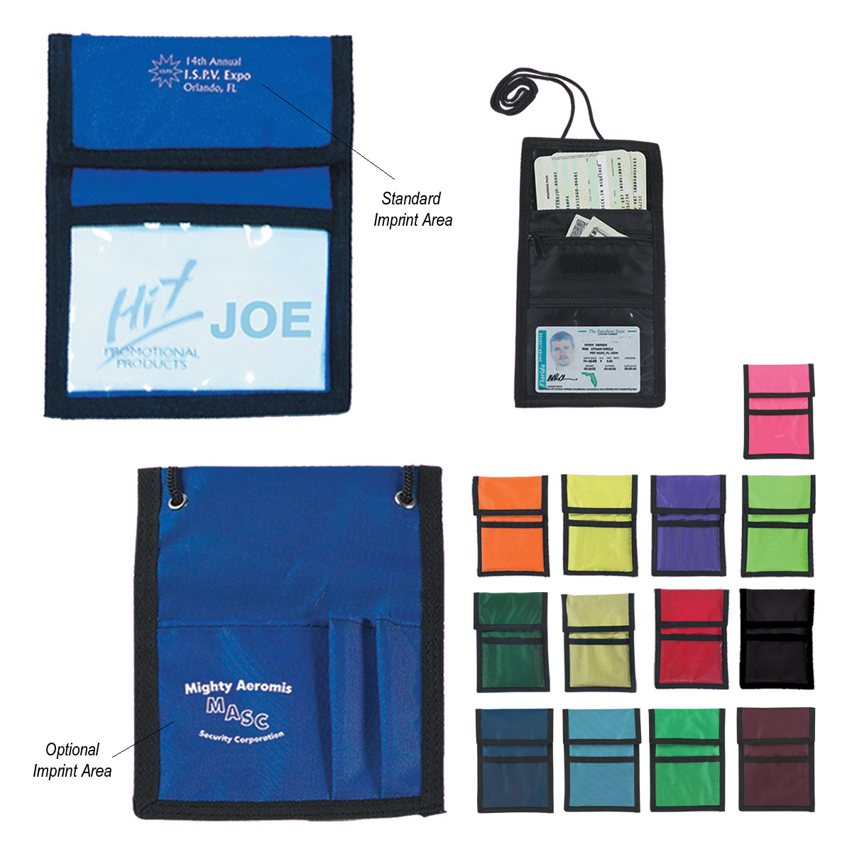 Nylon Neck Wallet Badge Holder_Silk Screen Imprint