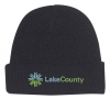 Knit Beanie With Cuff_Embroidered