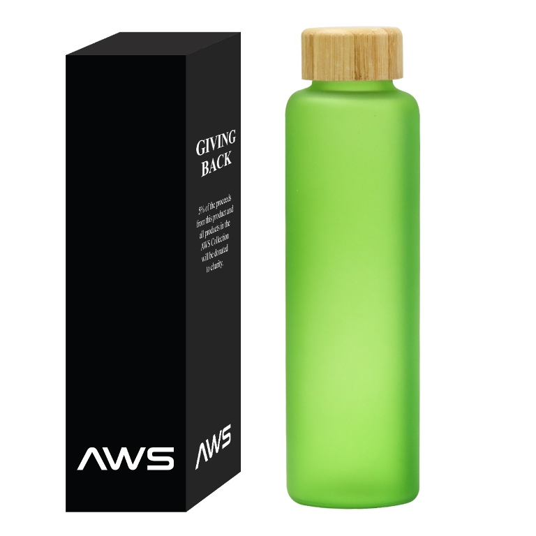 Aws 20 oz. Belle Glass Bottle With Bamboo Lid