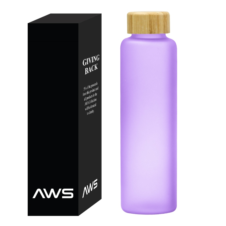 Aws 20 oz. Belle Glass Bottle With Bamboo Lid