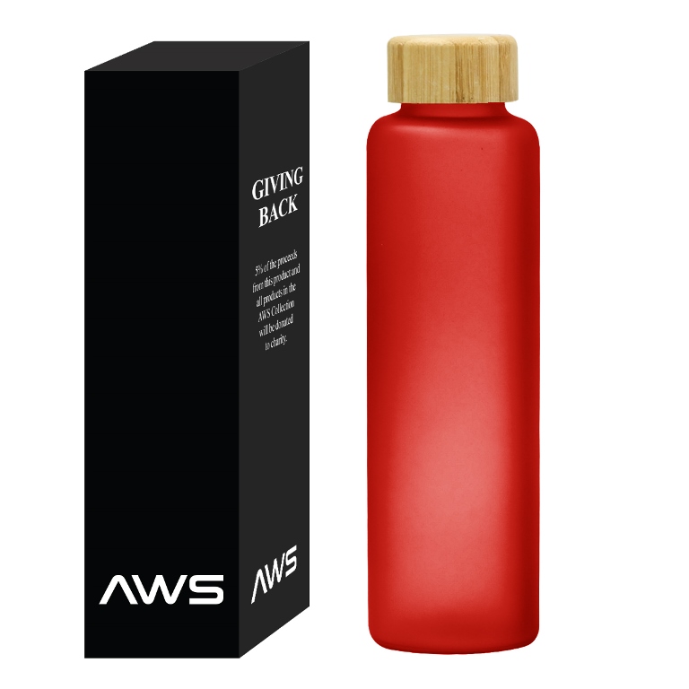 Aws 20 oz. Belle Glass Bottle With Bamboo Lid
