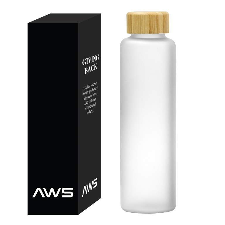 Aws 20 oz. Belle Glass Bottle With Bamboo Lid