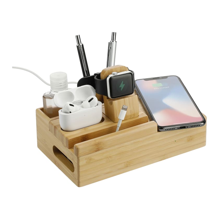 Bamboo Fast Wireless Charging Dock Station