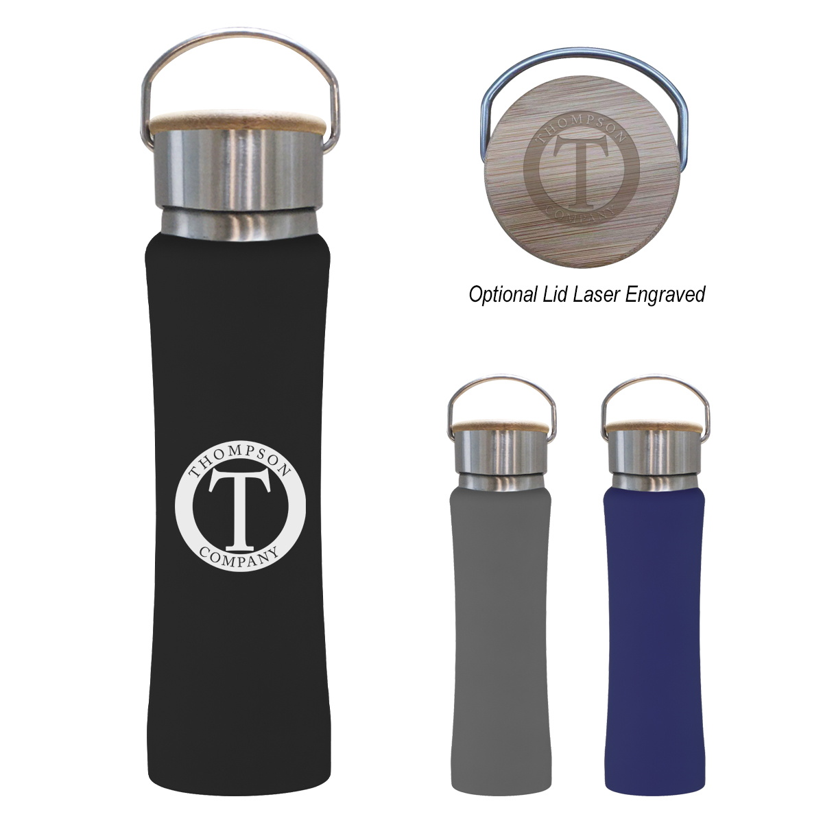 25 oz. Hampton Stainless Steel Bottle With Bamboo Lid