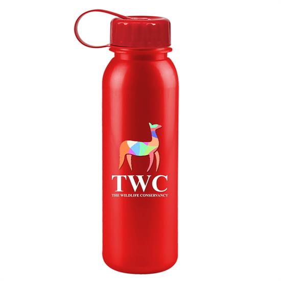 errain - 24 Oz. Metalike Bottle With Tethered Lid And Digital Imp