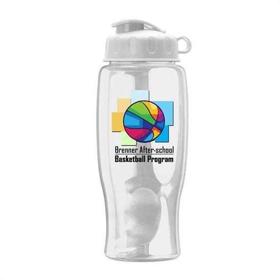 Poly-Pure - 27 Oz. Transparent Bottle With Flip Lid And Digital I