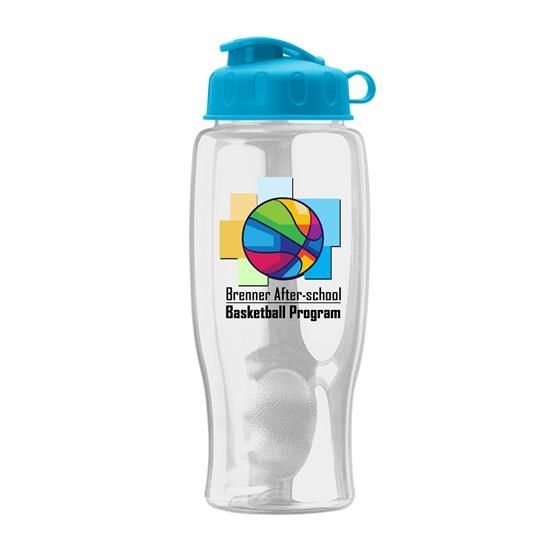 Poly-Pure - 27 Oz. Transparent Bottle With Flip Lid And Digital I