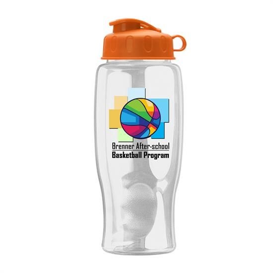 Poly-Pure - 27 Oz. Transparent Bottle With Flip Lid And Digital I