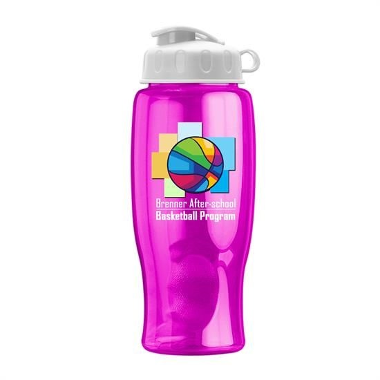 Poly-Pure - 27 Oz. Transparent Bottle With Flip Lid And Digital I