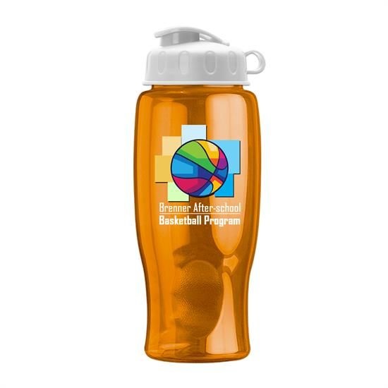Poly-Pure - 27 Oz. Transparent Bottle With Flip Lid And Digital I