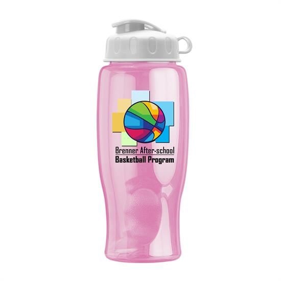 Poly-Pure - 27 Oz. Transparent Bottle With Flip Lid And Digital I
