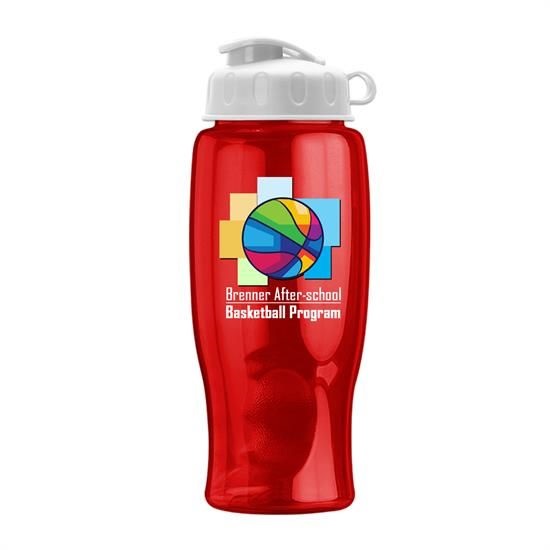 Poly-Pure - 27 Oz. Transparent Bottle With Flip Lid And Digital I