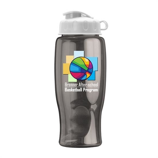 Poly-Pure - 27 Oz. Transparent Bottle With Flip Lid And Digital I