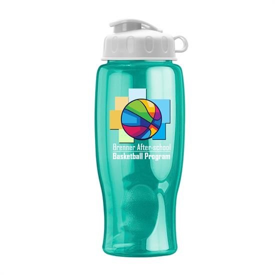Poly-Pure - 27 Oz. Transparent Bottle With Flip Lid And Digital I