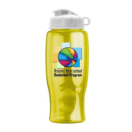 Poly-Pure - 27 Oz. Transparent Bottle With Flip Lid And Digital I