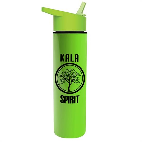 Slim Travel Tumbler 16 oz. Double Wall Insulated With Flip Straw