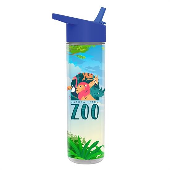 Full Color Wrap 16 oz. Insulated Bottle With Flip Straw Lid