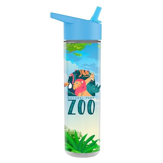 Full Color Wrap 16 oz. Insulated Bottle With Flip Straw Lid