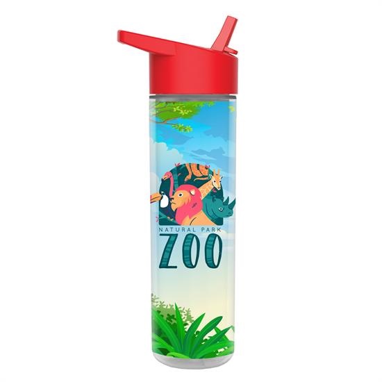 Full Color Wrap 16 oz. Insulated Bottle With Flip Straw Lid