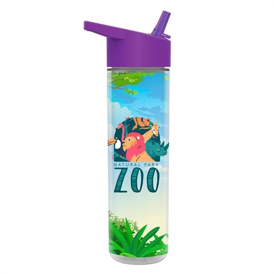 Full Color Wrap 16 oz. Insulated Bottle With Flip Straw Lid