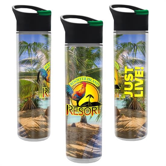 Full Color Wrap 16 oz. Insulated Bottle With Pop Up Sip Lid