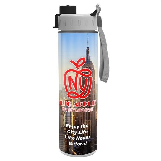 Full Color Wrap 16 oz. Insulated Bottle With Quick Snap Lid