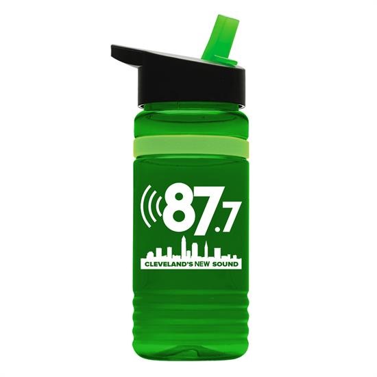 20 oz. UpCycle RPET Bottle With Flip Straw Lid & Grip Band