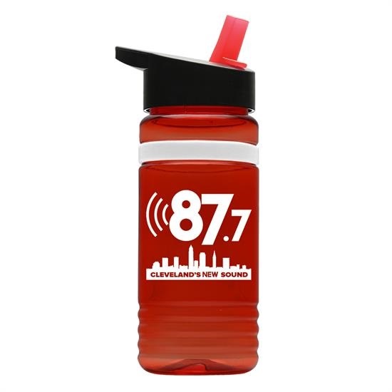 20 oz. UpCycle RPET Bottle With Flip Straw Lid & Grip Band