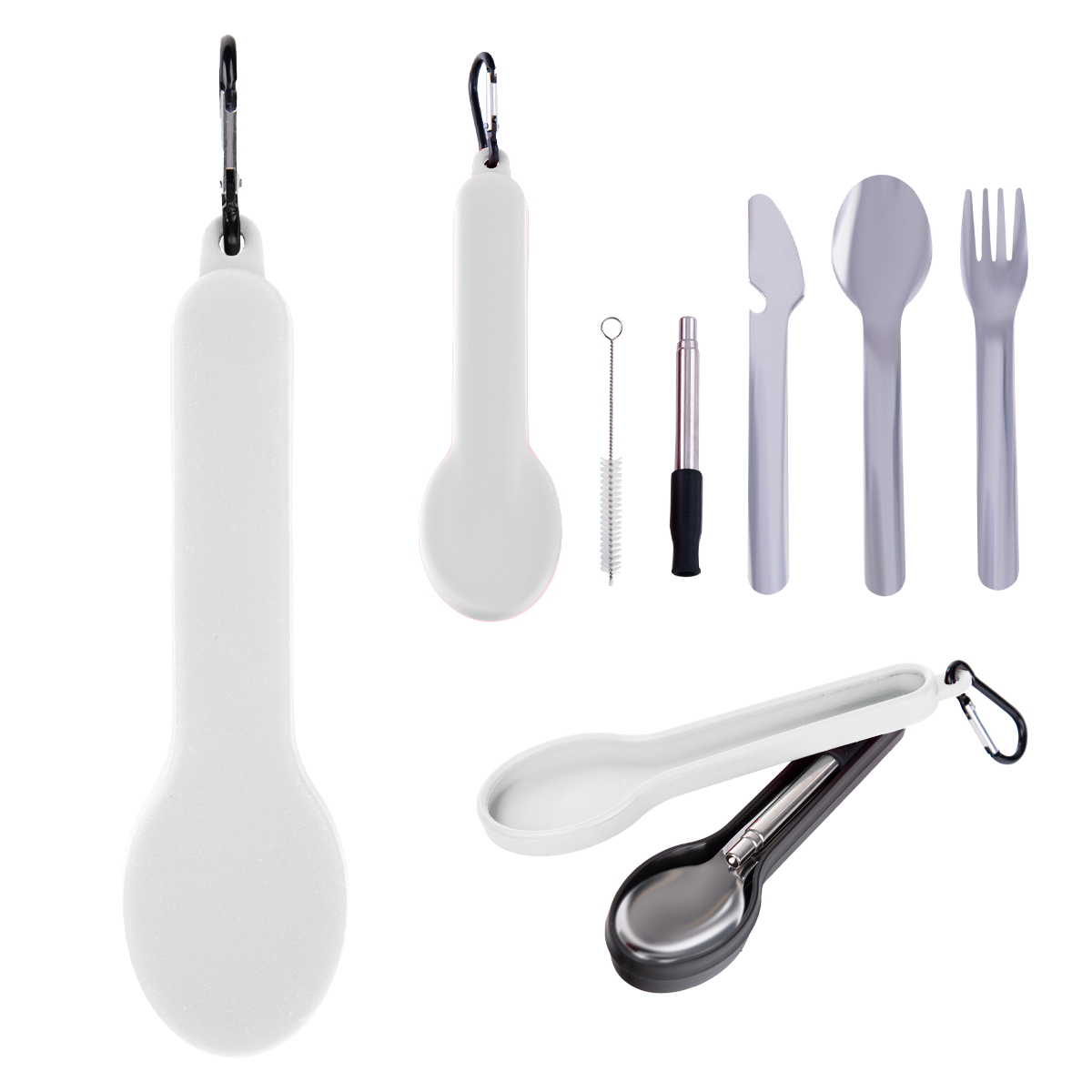 Travel Utensil Set With Silicone Holder