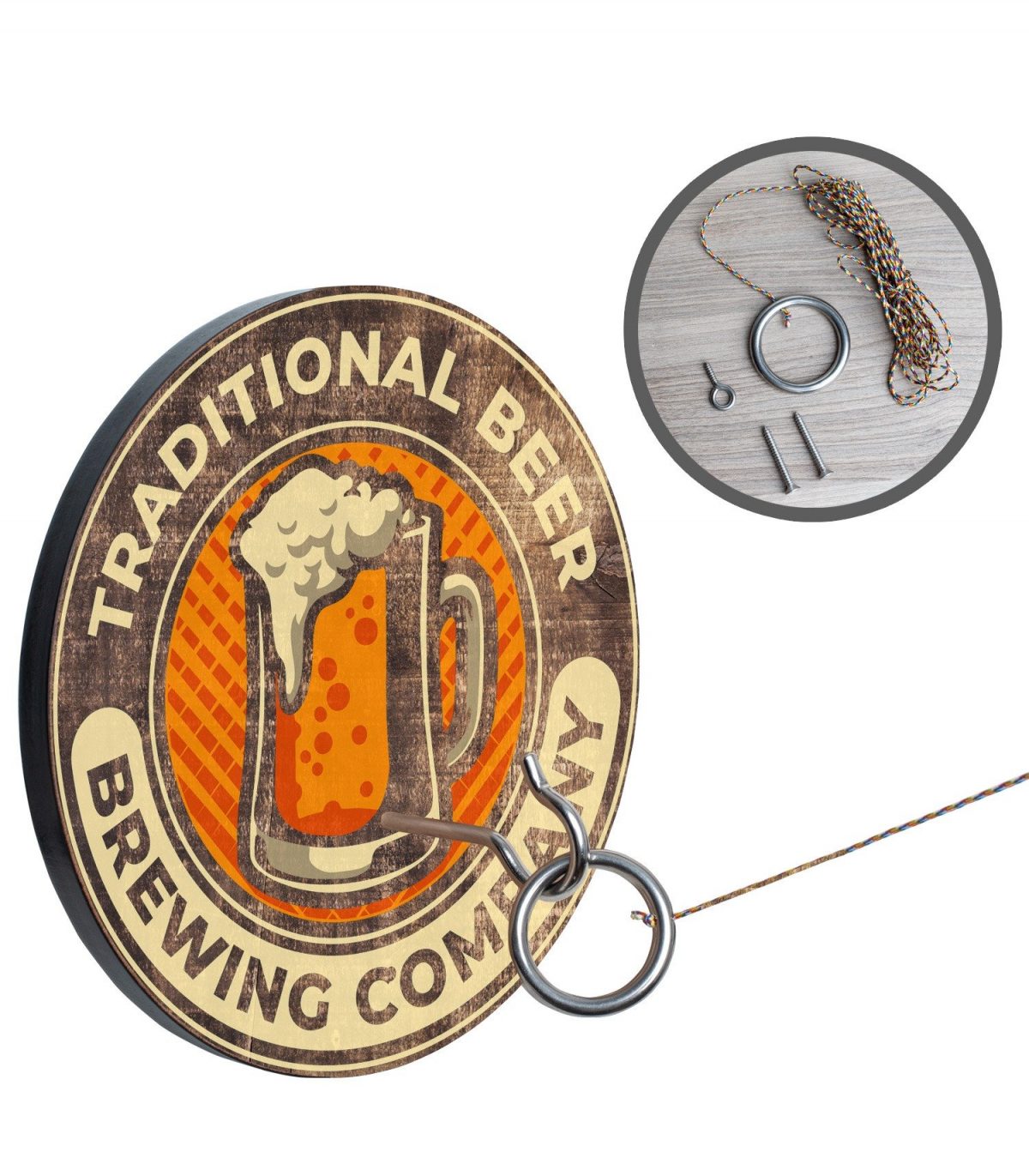 Wall Mounted Hook and Ring Toss Game