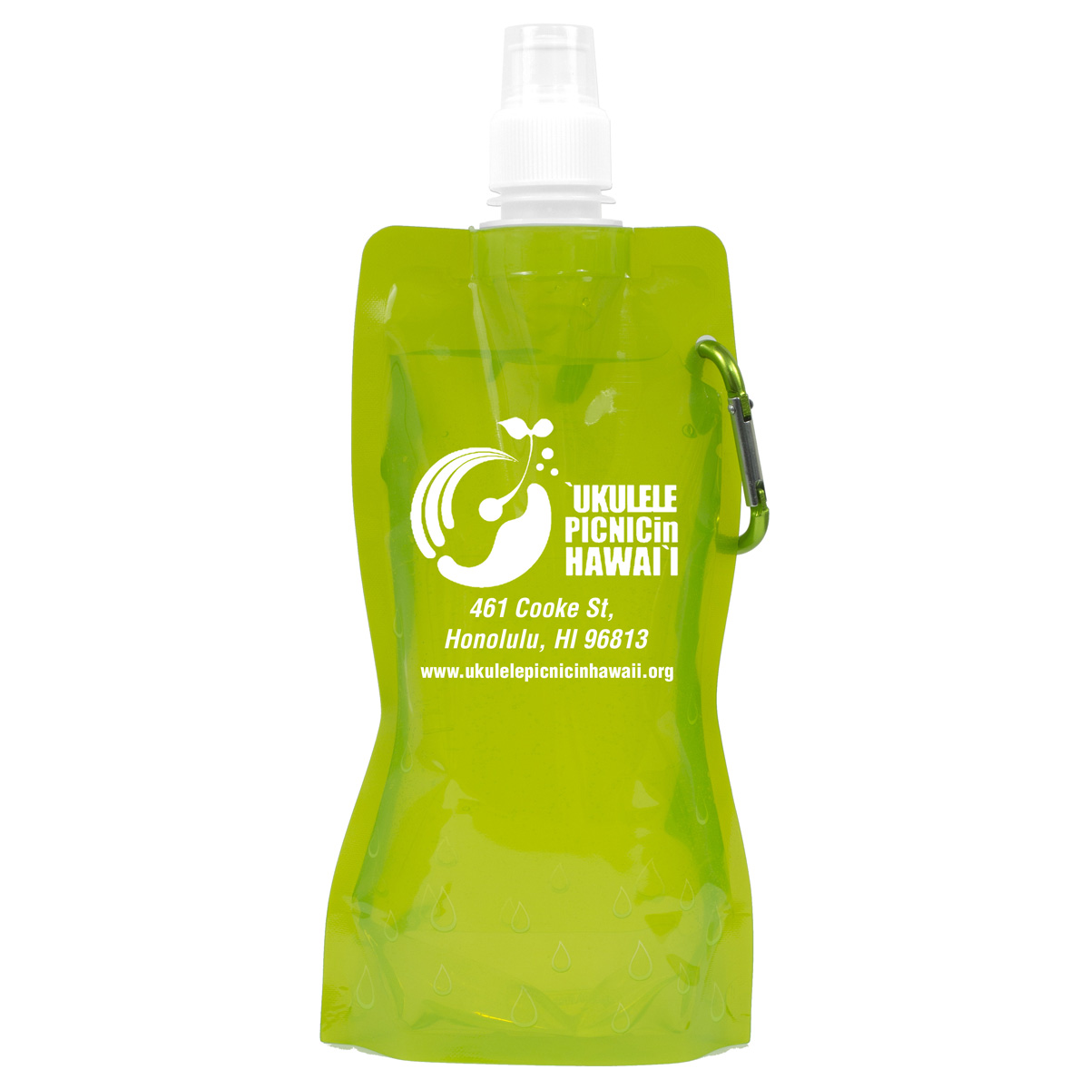 18 oz Foldable and Reusable Water Bottle with Matching Carabiner