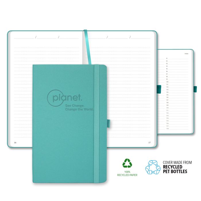 Oceano ECO rPET Medio Lined Recycled White Page Journal
