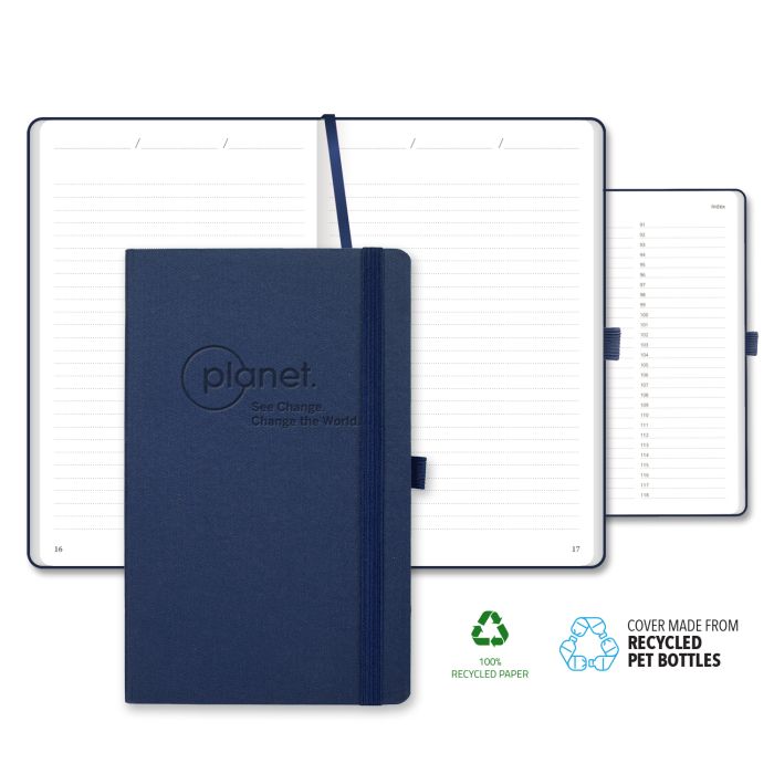 Oceano ECO rPET Medio Lined Recycled White Page Journal