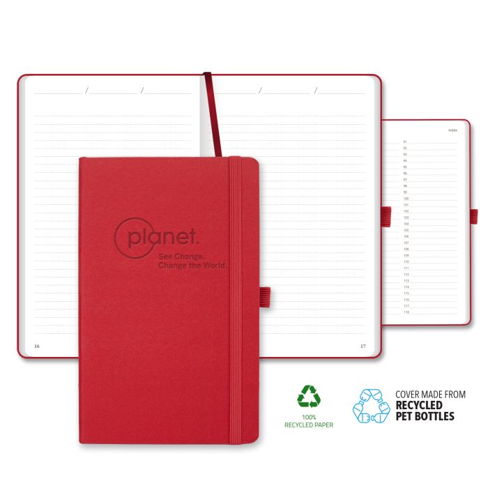 Oceano ECO rPET Medio Lined Recycled White Page Journal