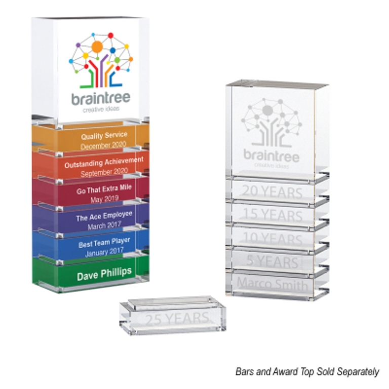 Stackable Clear Acrylic Bar Award