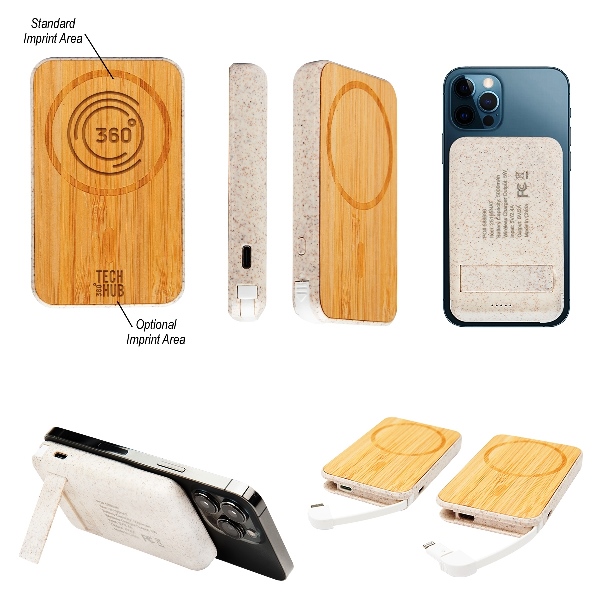 Mag Max Bamboo Wireless Charger Power Bank