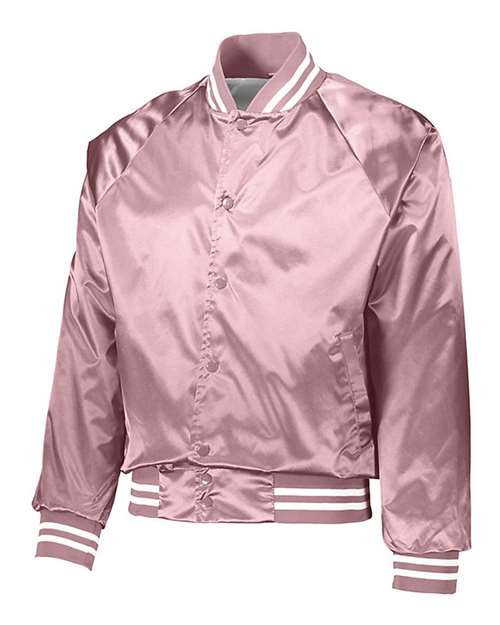 Augusta Sportswear Unisex Satin Baseball Jacket Striped Trim