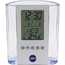 Clear Pen Cup with Digital Alarm Clock & Thermometer