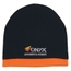 Knit Beanie With Stripe_Embroidered