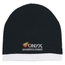 Knit Beanie With Stripe_Embroidered