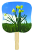 Stock Design Hand Fan - Daffodils