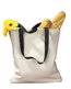 BAGedge Canvas Tote with Contrasting Handles