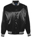 Satin Baseball Jacket/Striped Trim